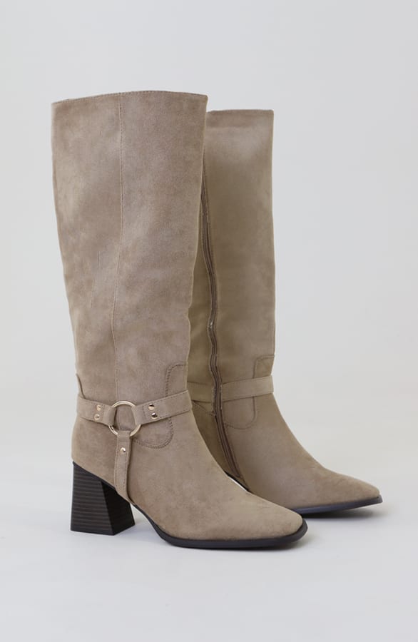 Livia Suede Hoge Laarzen Beige – schoenen — foto 5