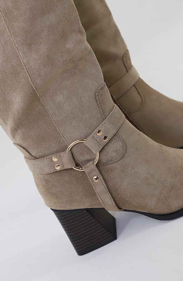 Livia Suede Hoge Laarzen Beige – schoenen — foto 4