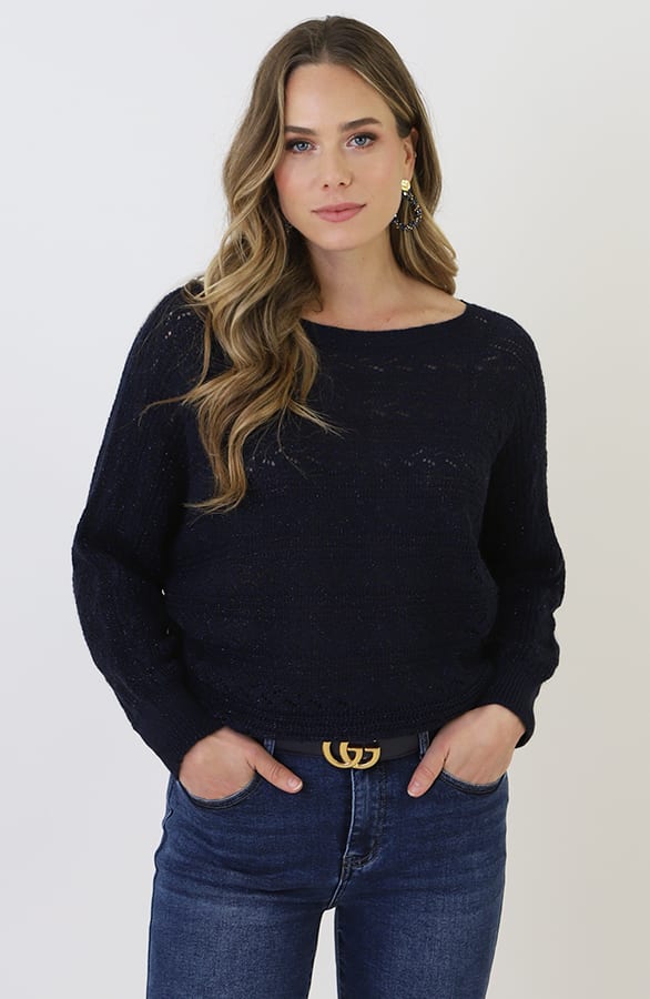 Lurex Patronen Top Lily Navy – shirts & tops — foto 10