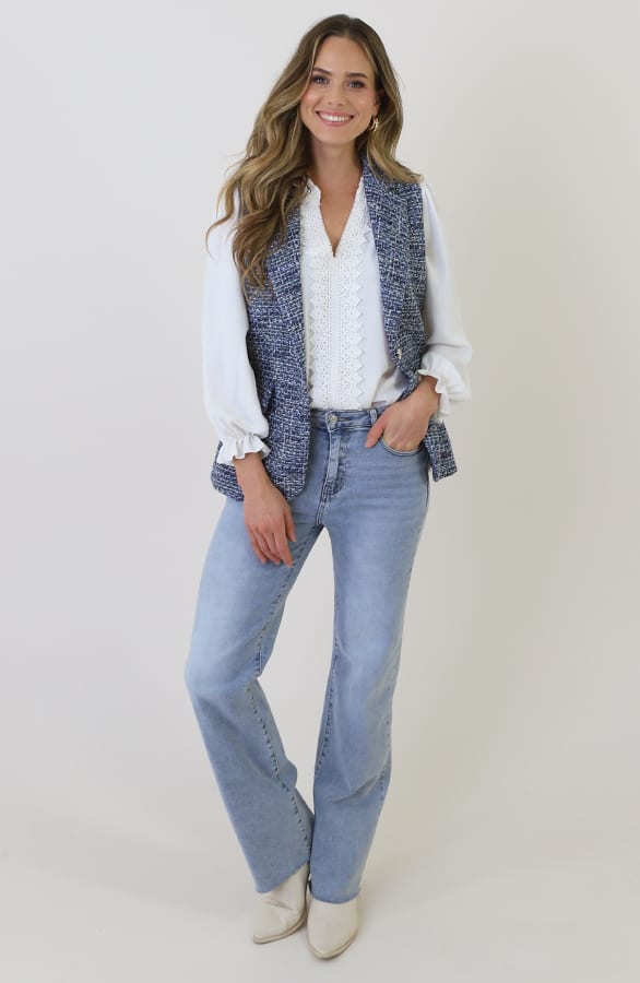 Luxe Tweed Gilet Lurex Navy – vesten — foto 12