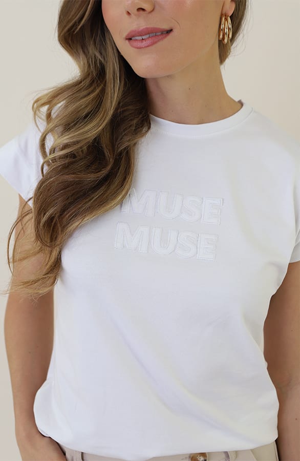 Muse Embroidery Tee Ecru – shirts & tops — foto 8