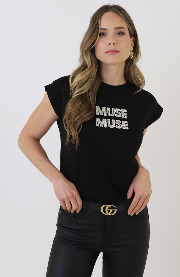 Muse Graphic Tee Zwart – shirts & tops — foto 7