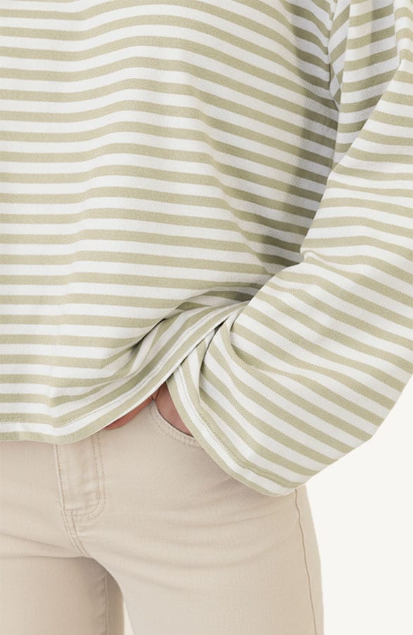 Oversized Gestreepte Katoenen Top Beige Off-White – shirts & tops — foto 4