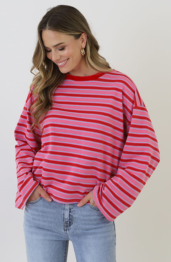 Oversized Gestreepte Katoenen Top Tricolore – shirts & tops — foto 10