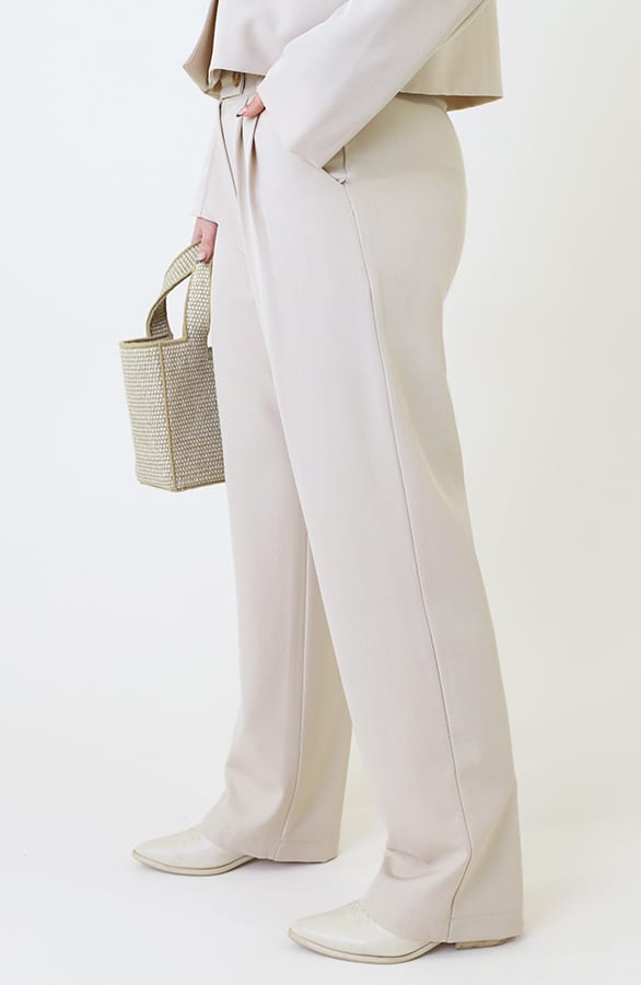 Classic Straight Palazzo Pants Beige – broeken — foto 2