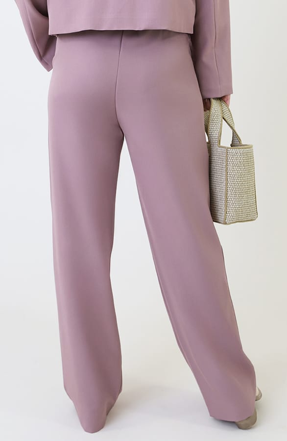 Classic Straight Palazzo Pants Mauve – broeken — foto 4