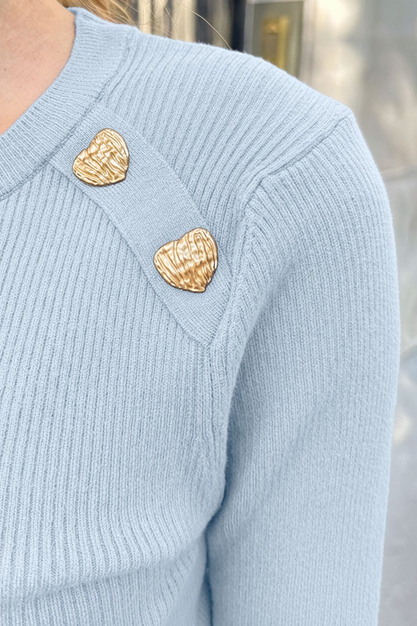 Longsleeve Trui Hartjes Knopen Sunn Baby Blauw – shirts & tops — foto 4