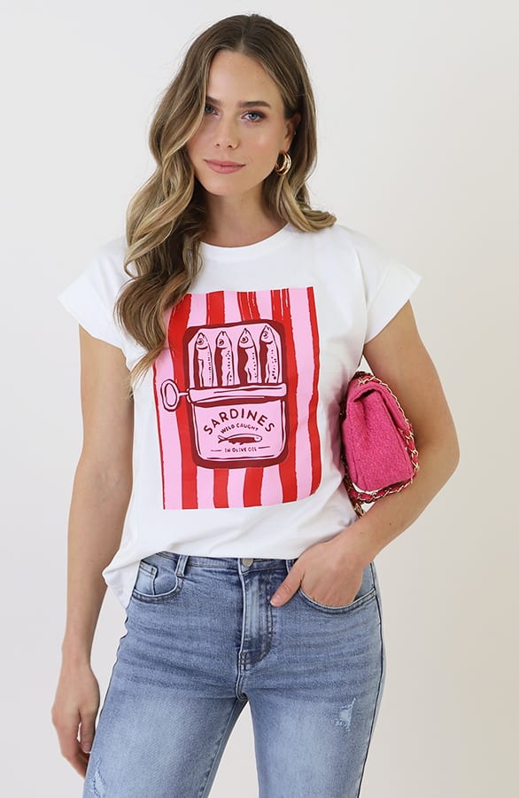 Sardines Tee Pink Red – shirts & tops — foto 8