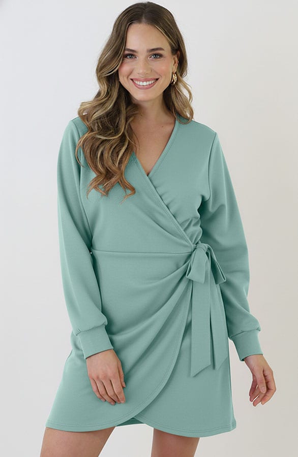 Scuba Wrap Dress Mint – alle jurkjes — foto 9