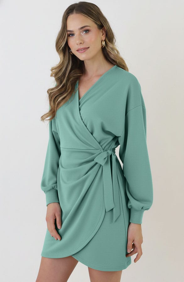 Scuba Wrap Dress Mint – alle jurkjes — foto 16