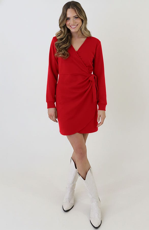 Scuba Wrap Dress Rood – alle jurkjes — foto 13