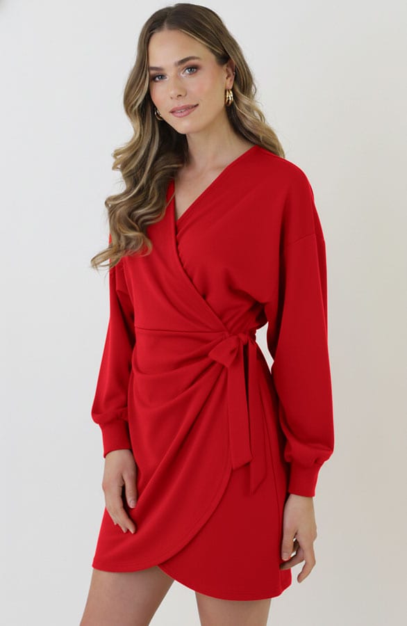 Scuba Wrap Dress Rood – alle jurkjes — foto 10