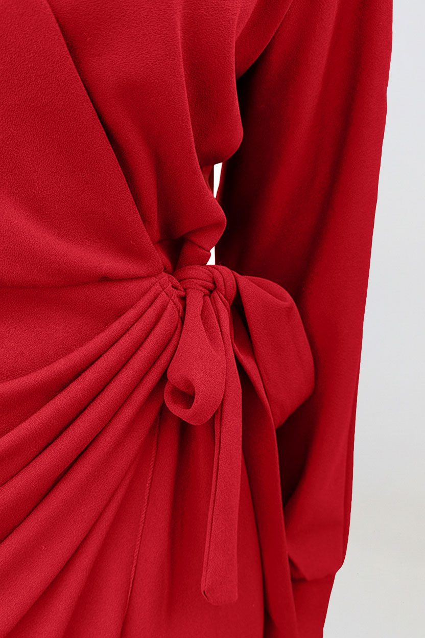 Scuba Wrap Dress Rood – alle jurkjes — foto 12