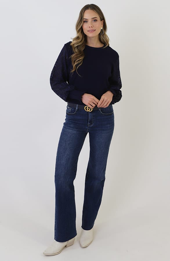 Soft Heart Sleeve Knit Navy – truien — foto 11