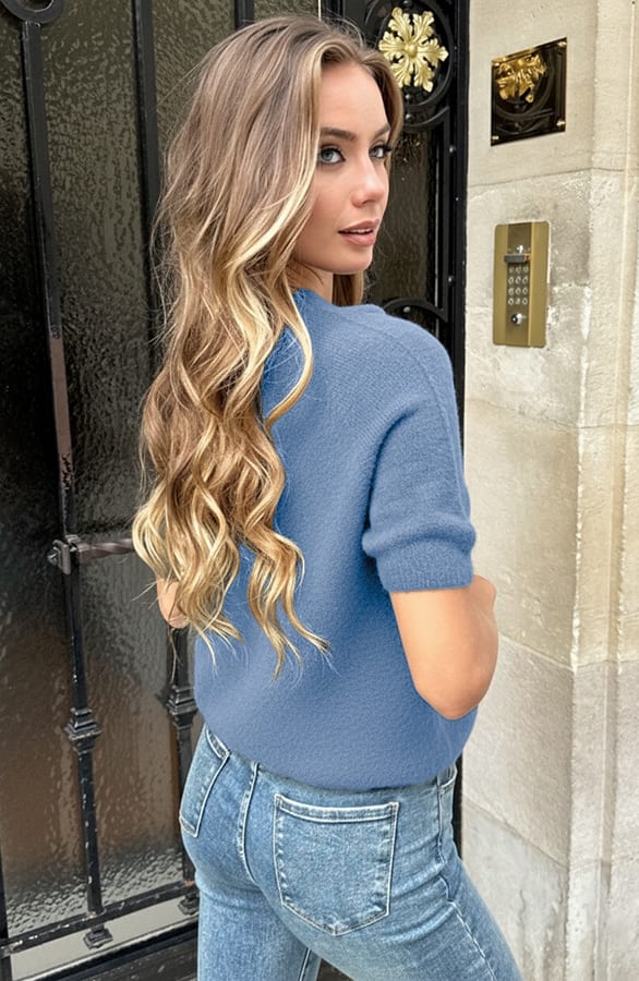 Soft Sweater Korte Mouw Evi Jeans Blue – shirts & tops — foto 3