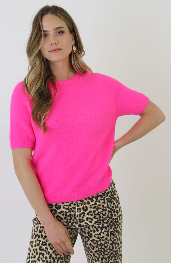 Soft Sweater Korte Mouw Evi Neon Roze – shirts & tops — foto 10