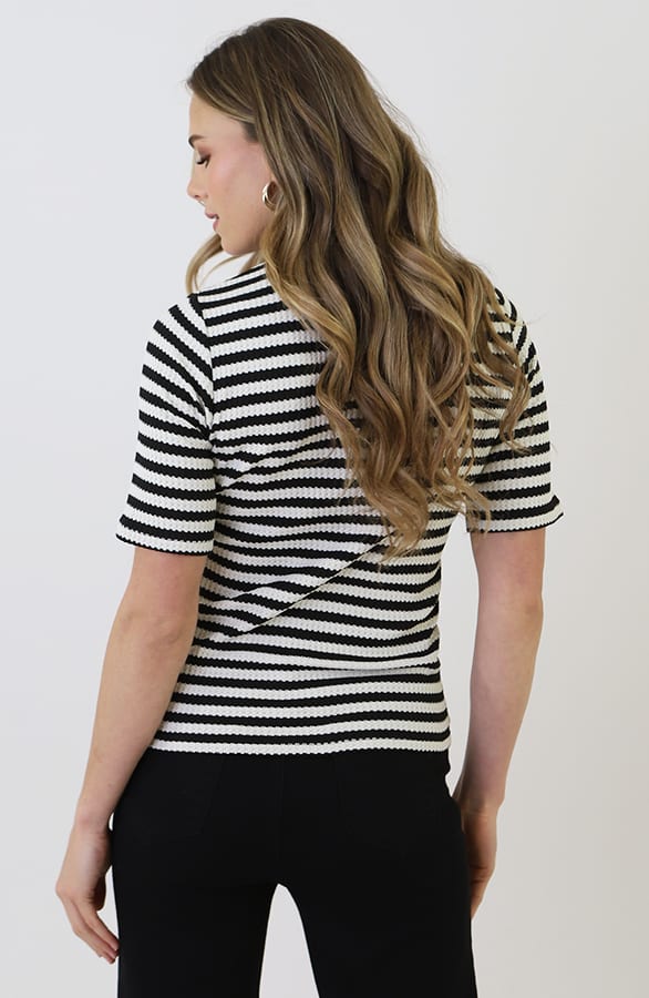 Striped Stretch Gold Button Top – shirts & tops — foto 9