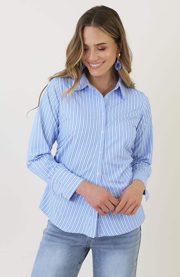 Striped Taille Blouse Blauw – shirts & tops — foto 7