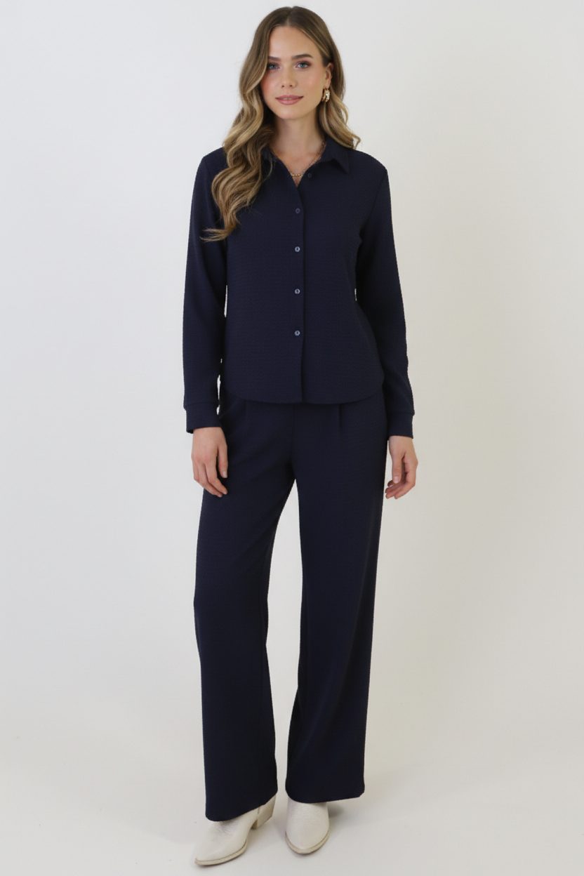 Textured Blouse Gaby Navy – kleding — foto 5