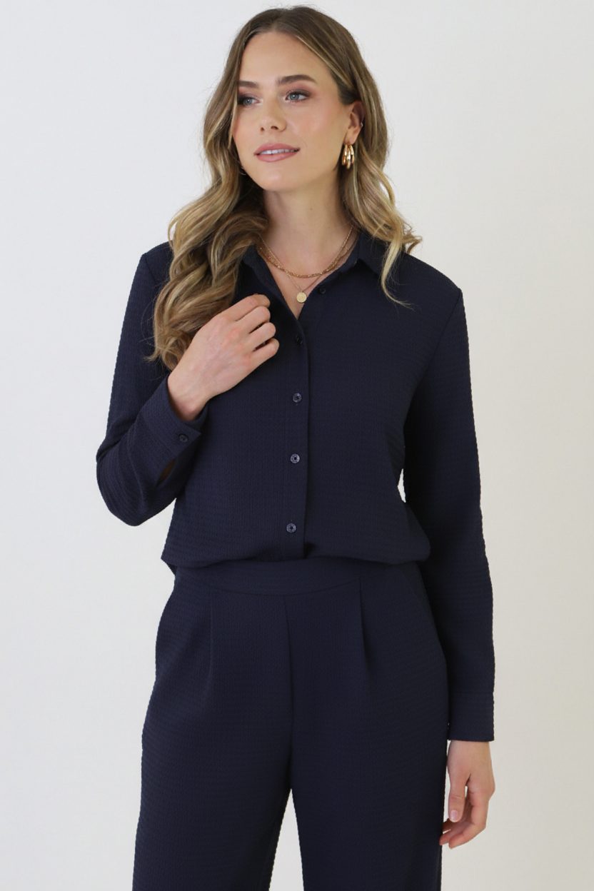 Textured Blouse Gaby Navy