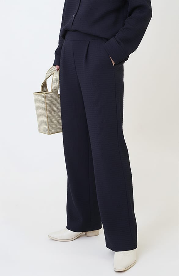 Textured Broek Gaby Navy – broeken — foto 5