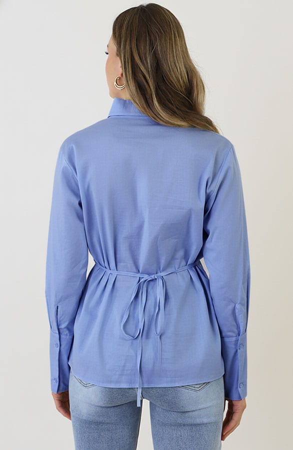 Tie Detail Blouse Baby Blue – kleding — foto 9