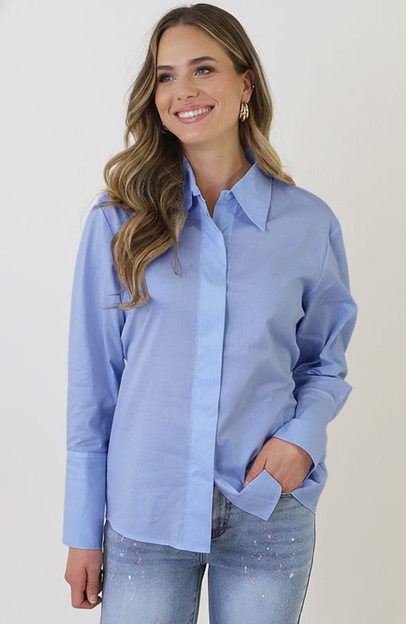 Tie Detail Blouse Baby Blue – kleding — foto 7