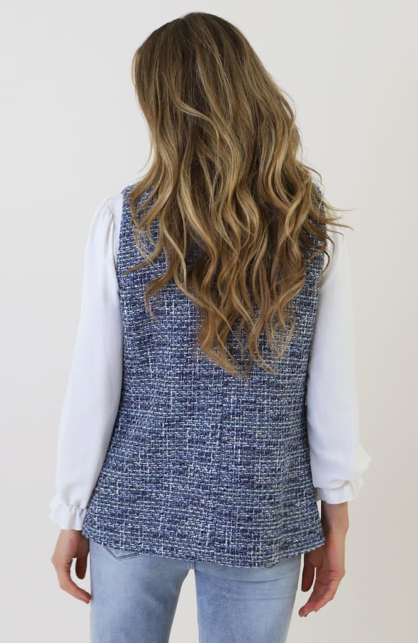 Luxe Tweed Gilet Lurex Navy – vesten — foto 10