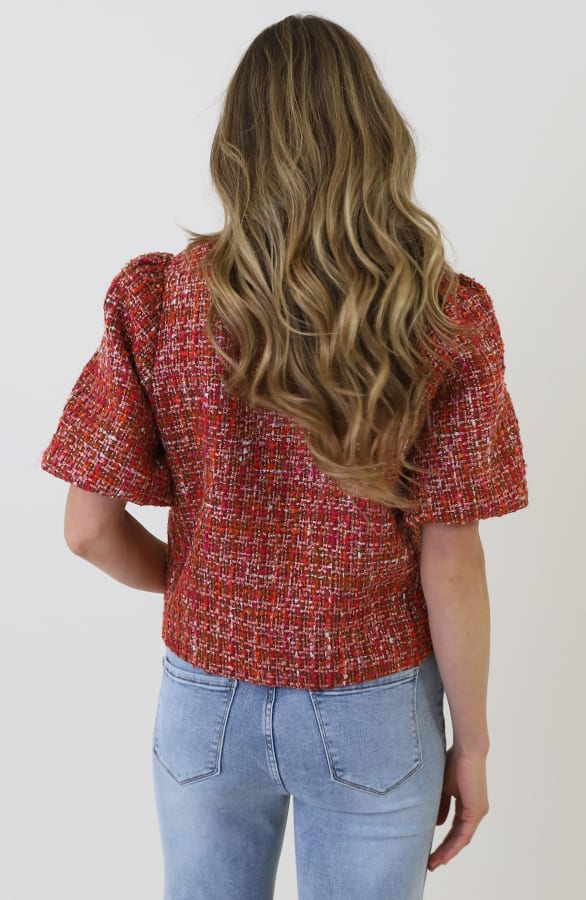 Tweed Puff Sleeve Jacket Orange – blazers — foto 9