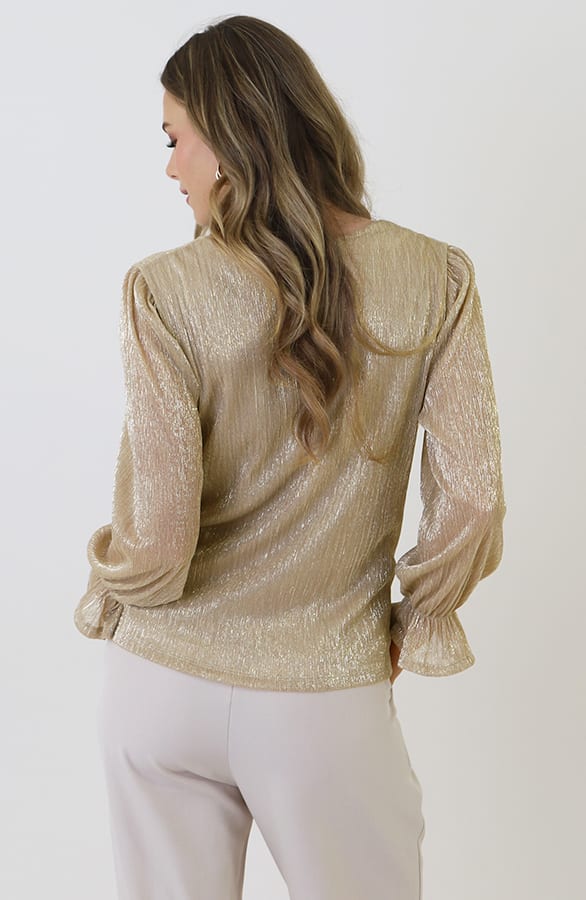 V-hals Lurex Top Gold – shirts & tops — foto 8