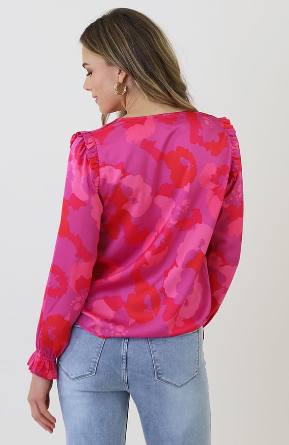 Zijde Look Ruffle Print Blouse – kleding — foto 10