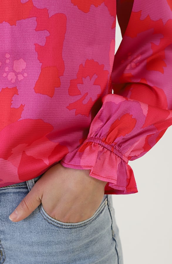 Zijde Look Ruffle Print Blouse – kleding — foto 11