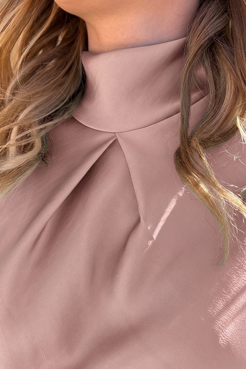 Satijnen Col top Dust Roze – shirts & tops — foto 4