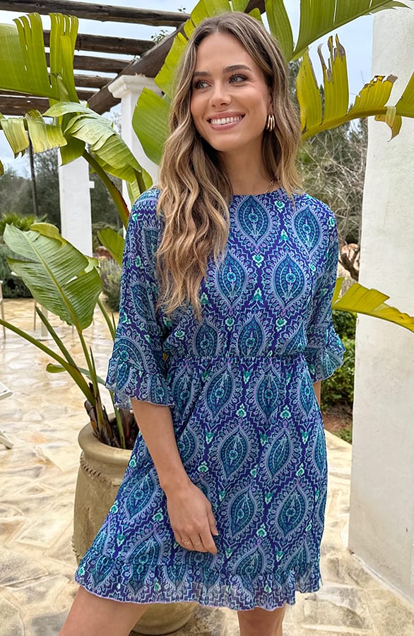 Back Bow Ruffle Dress Donker Paars