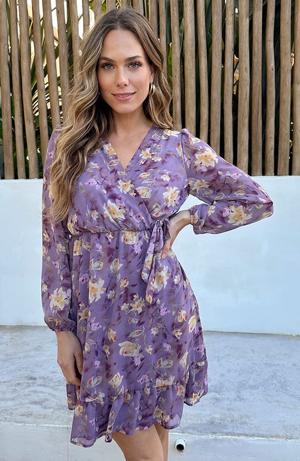 Chiffon Ruffle Flower Dress Purple – alle jurkjes — foto 2