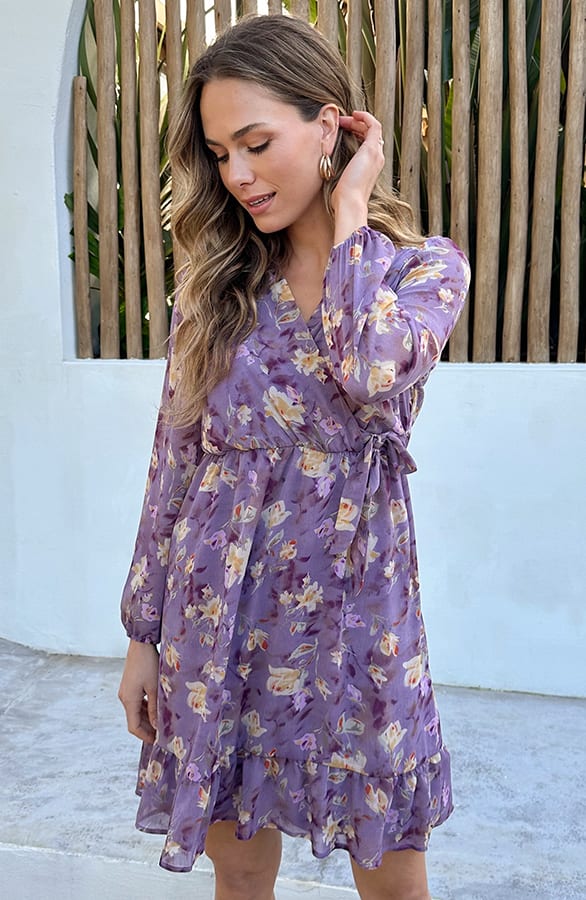 Chiffon Ruffle Flower Dress Purple – alle jurkjes — foto 6