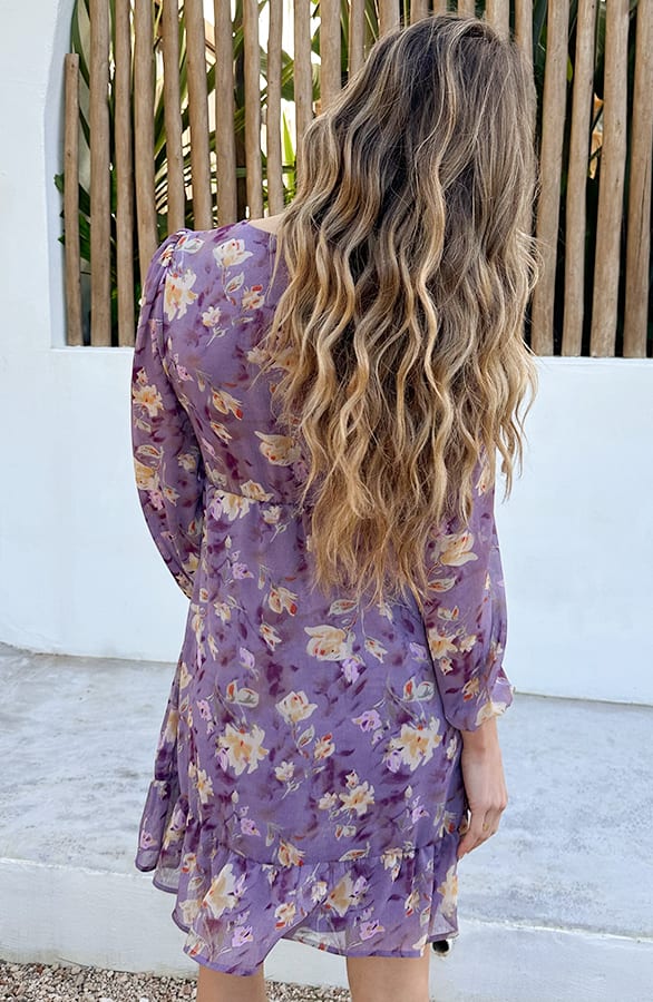 Chiffon Ruffle Flower Dress Purple – alle jurkjes — foto 3
