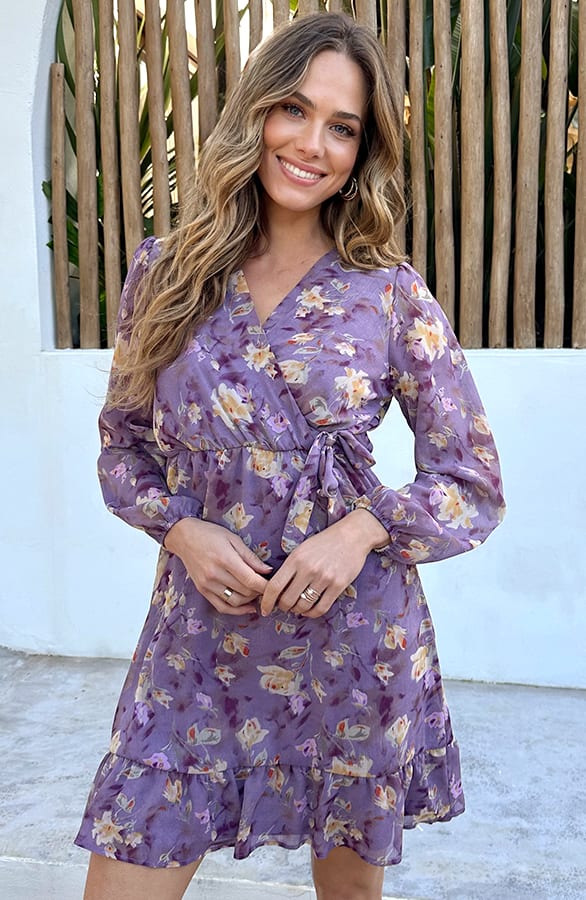 Chiffon Ruffle Flower Dress Purple – alle jurkjes — foto 4
