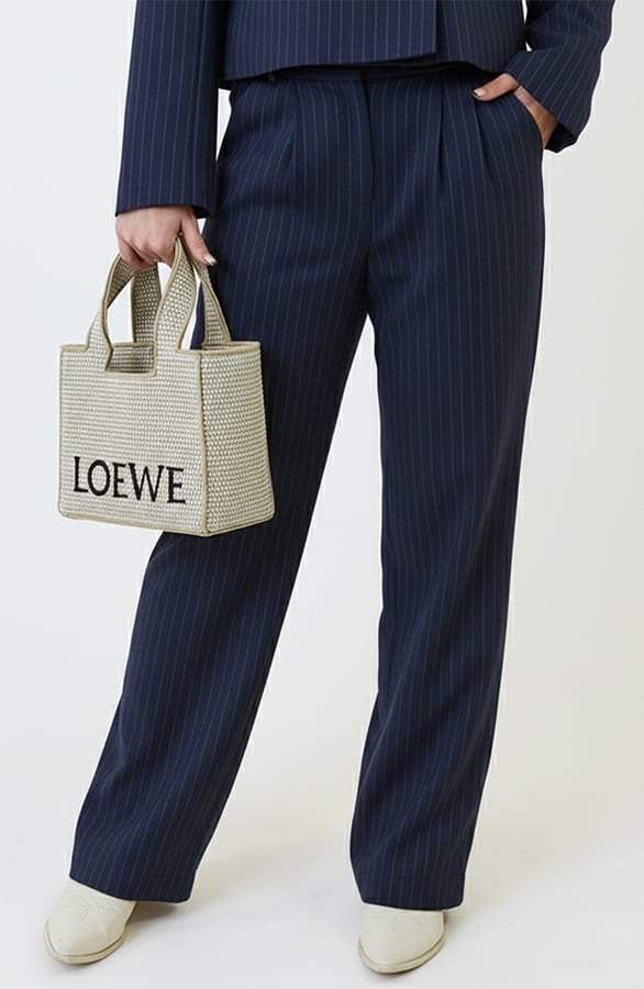 Classic Striped Palazzo Pants Navy