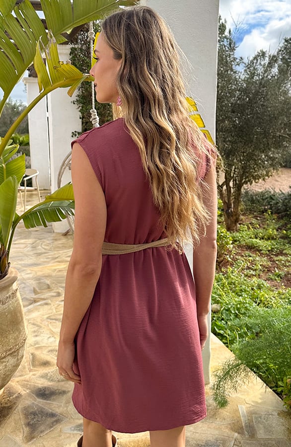 Draped Jurk met Schouderdetail Dust Roze – alle jurkjes — foto 3
