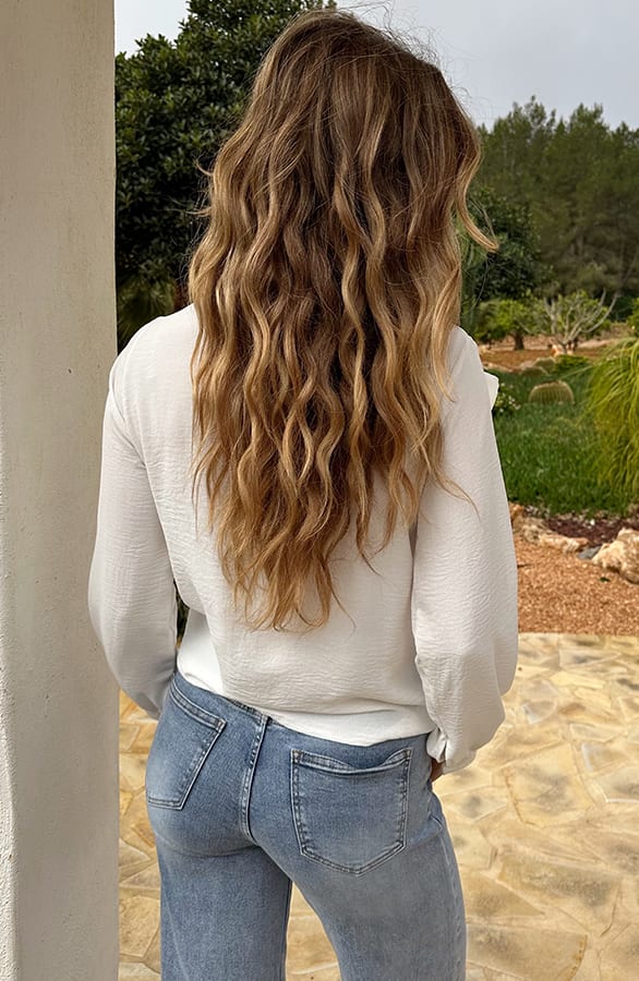 Draped Waterfall Blouse Ecru – shirts & tops — foto 4