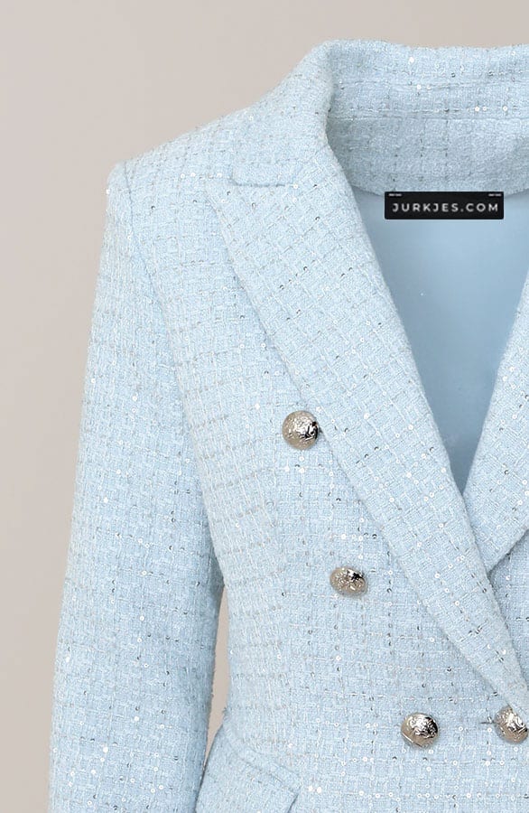 Elegant Boucle Blazer Taylor Light Blue 2.0 – blazers — foto 4