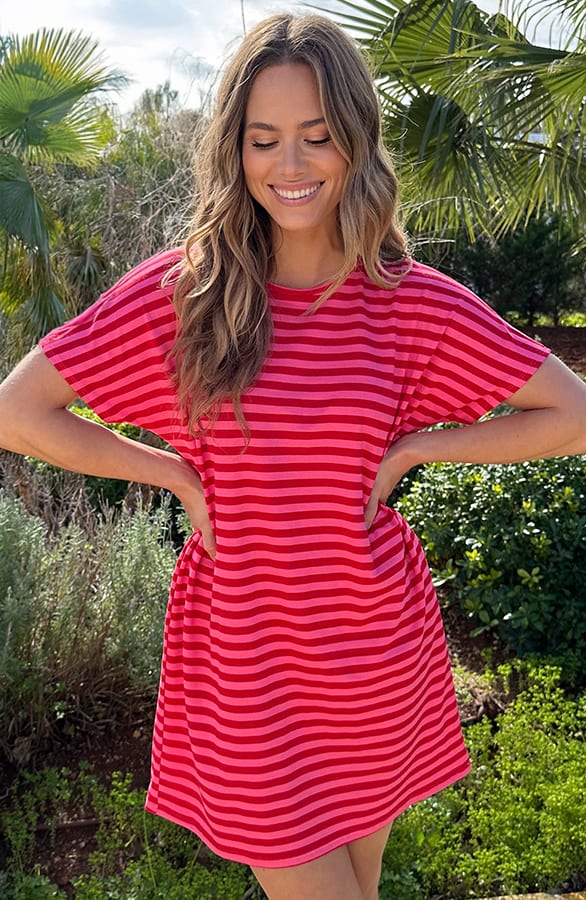 Everyday Stripe Tuniek Fuchsia Roze – alle jurkjes — foto 2