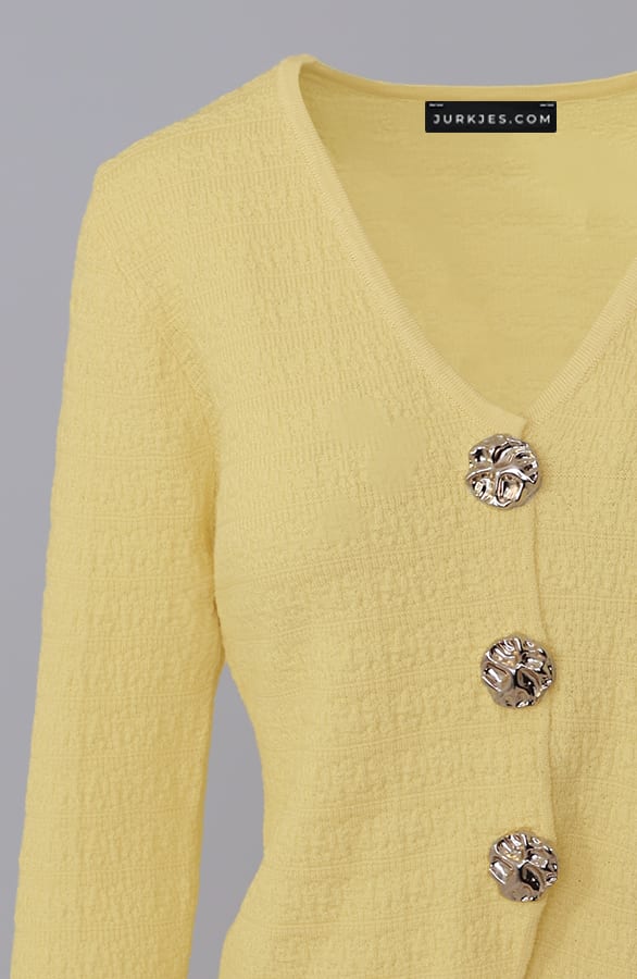 Fitted Vest Gold Button Butter Yellow – shirts & tops — foto 4