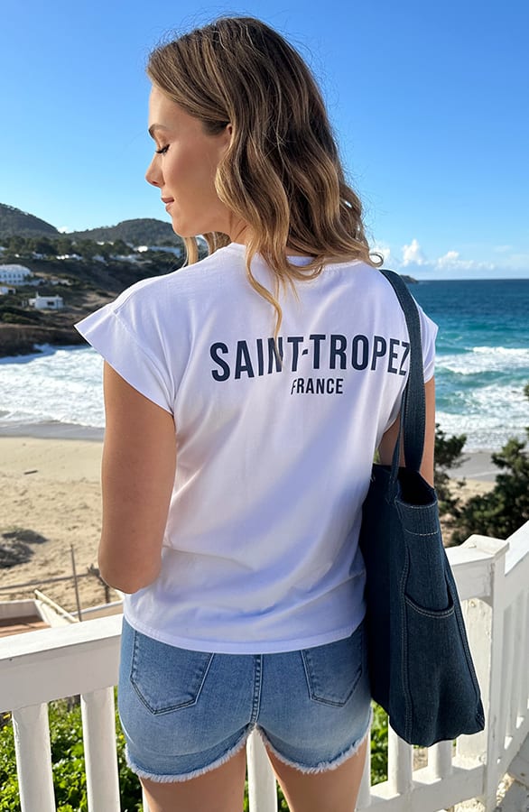 France Saint Tropez Tee Jeansblauw – shirts & tops — foto 4