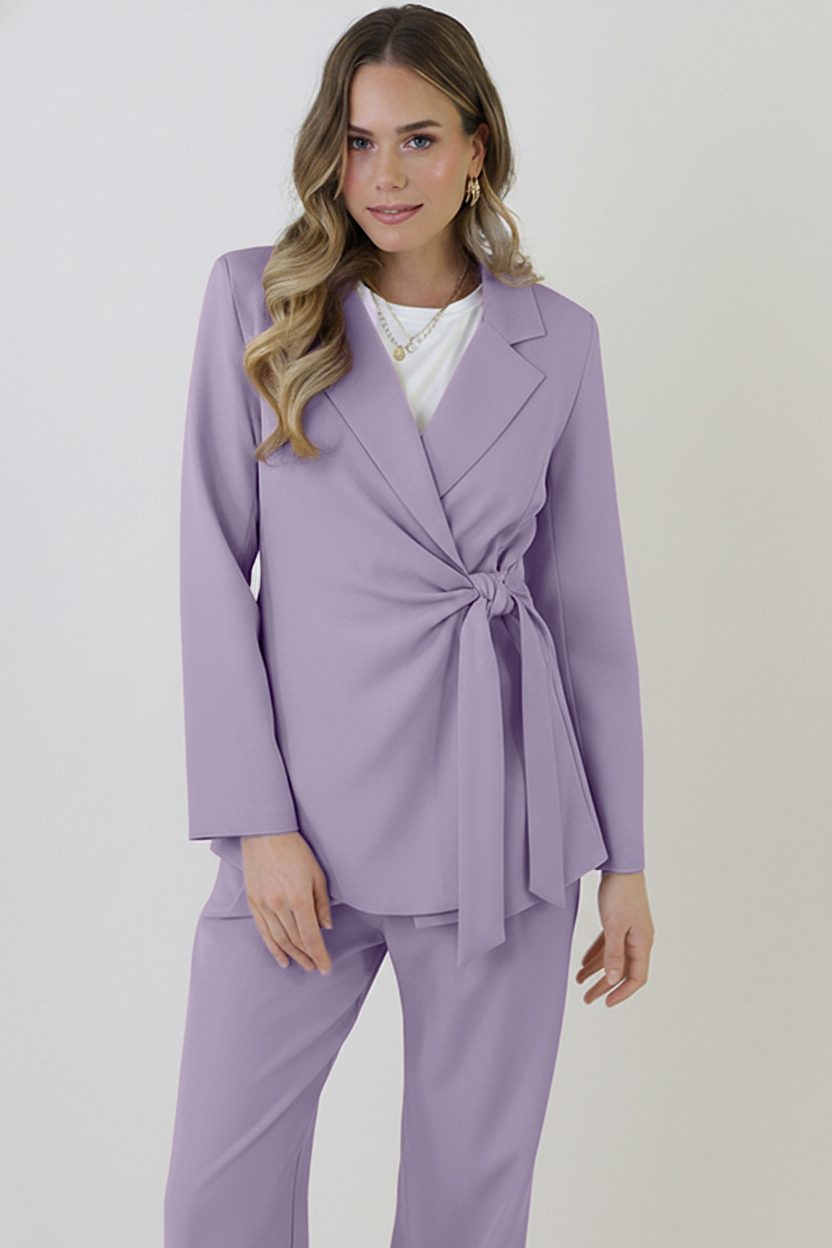 Getailleerde Blazer Met Strik Lila – blazers — foto 6