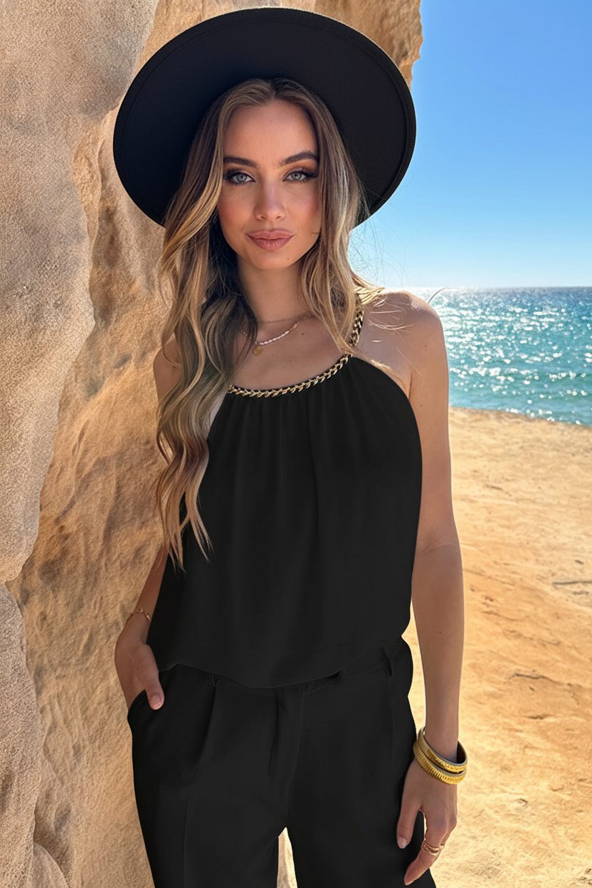 Gevlochten Detail Top Julie Zwart – shirts & tops