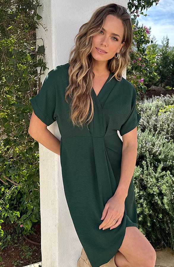 Jurk met V-hals Emerald