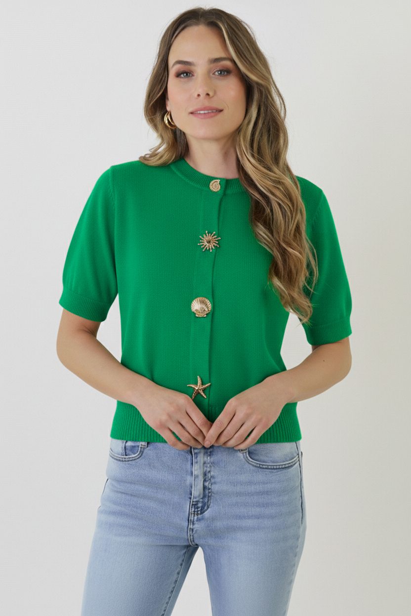 Sea Shell Cardigan Green – vesten — foto 8