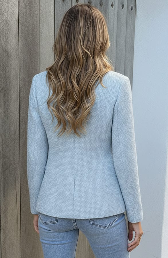 Elegant Boucle Blazer Taylor Light Blue 2.0 – blazers — foto 3